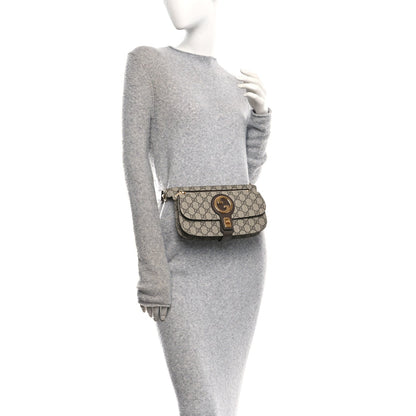 GG Supreme Monogram Textured Dollar Calfskin Blondie Belt Bag Beige Ebony New Acero