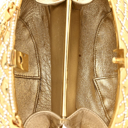 Crystal Egg Minaudiere Clutch Gold