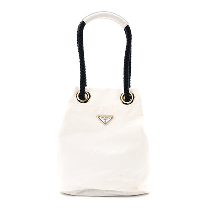 Re-Nylon Triangle Mariner Small Bucket Bag White Baltico