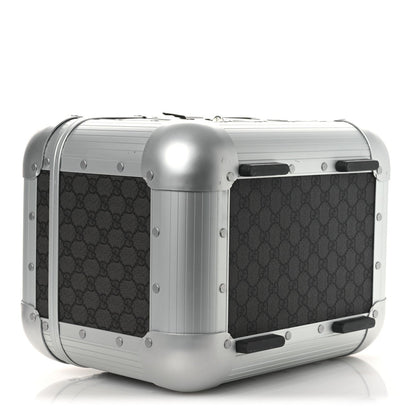 GG Supreme Monogram Aluminum Porter Beauty Case Silver