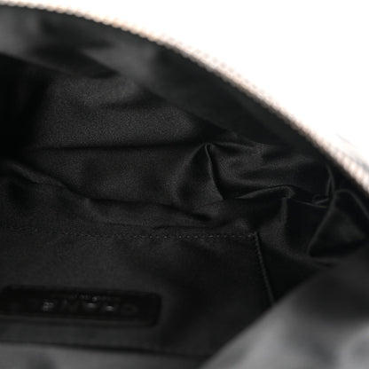 Lambskin Quilted Banane Waist Bag Fanny Pack Black