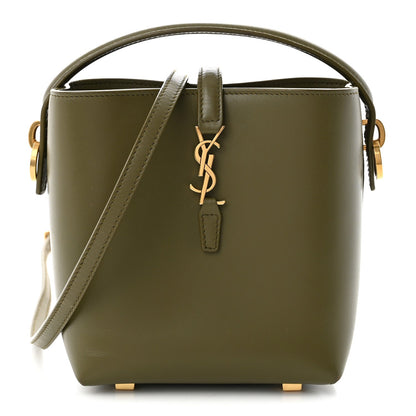 Shiny Calfskin Le 37 Mini Bucket Bag Strong Moss