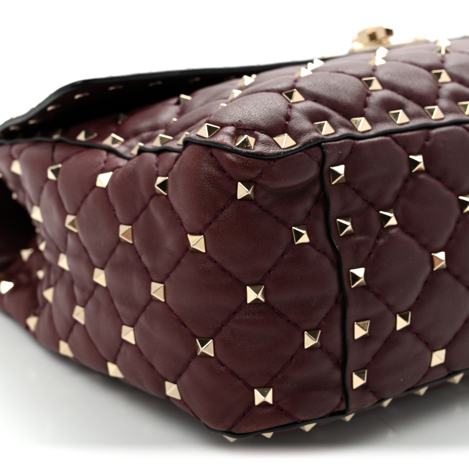 Nappa Large Rockstud Spike Shoulder Bag Rubin