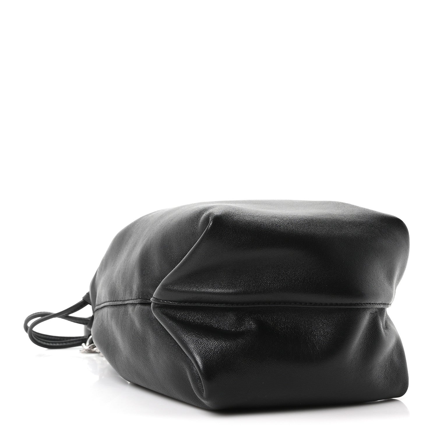 Lambskin Small Teddy Bucket Bag Black