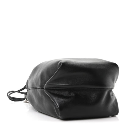 Lambskin Small Teddy Bucket Bag Black