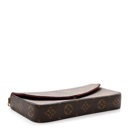 Monogram Pochette Felicie Chain Wallet Fuchsia