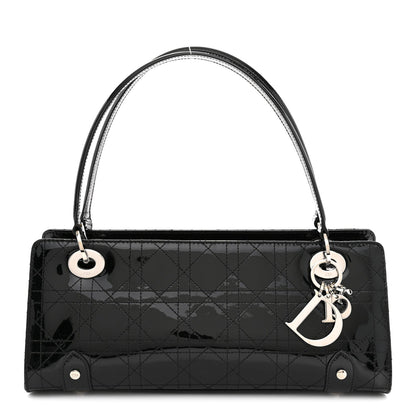 Patent Cannage Stitched East West Lady Dior Black