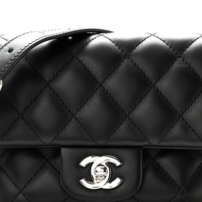 Calfskin Quilted CC Uniform Flap Belt Bag Black