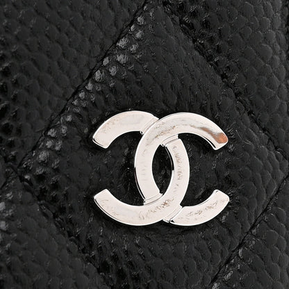 Caviar Quilted Passport Holder Black