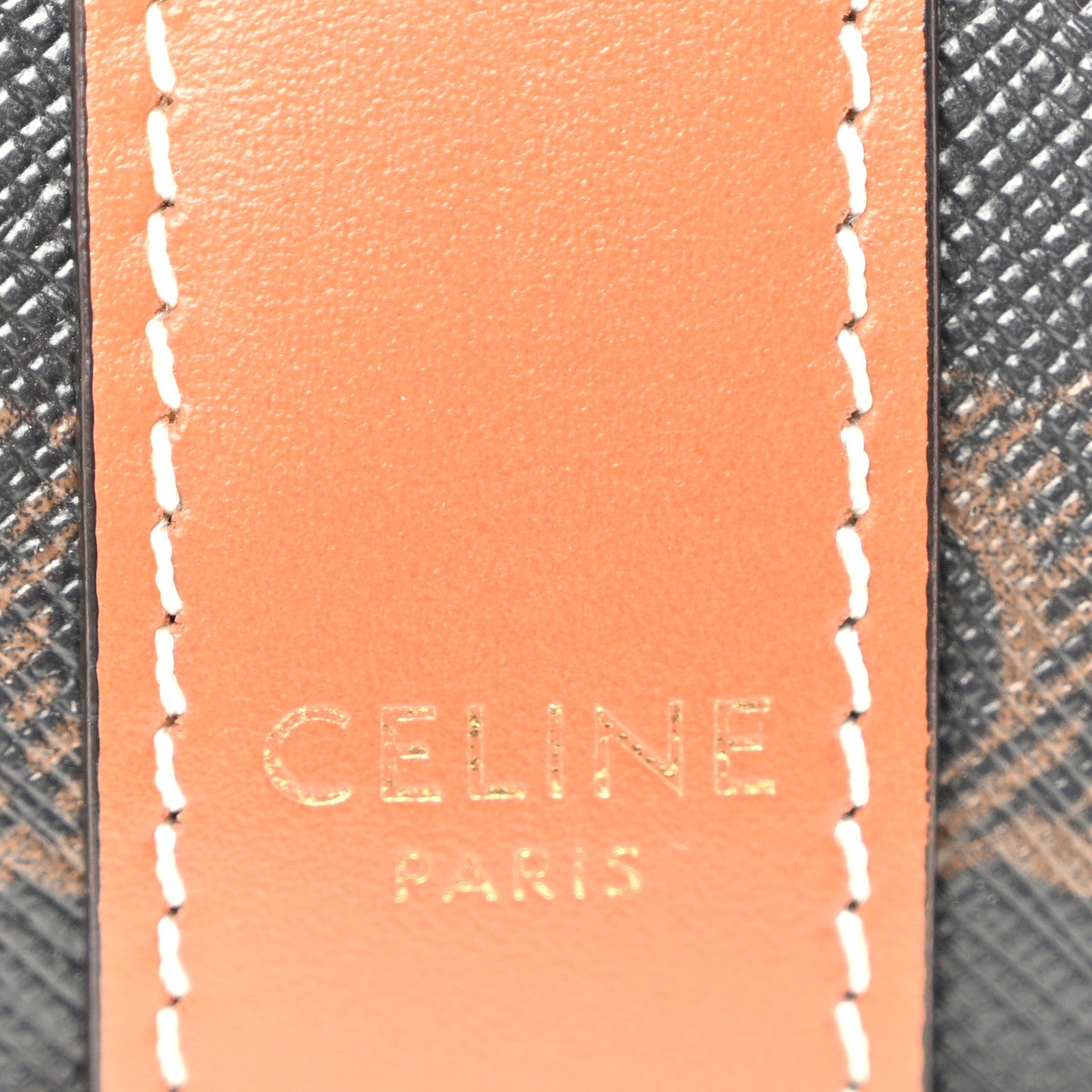 Triomphe Canvas Calfskin Small Bucket Bag Tan