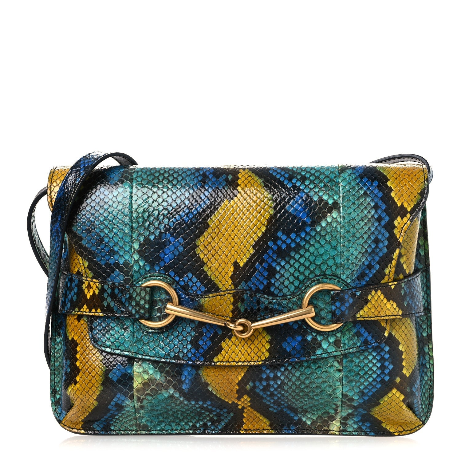 Snakeskin Bright Bit Animalier Medium Shoulder Bag Multicolor