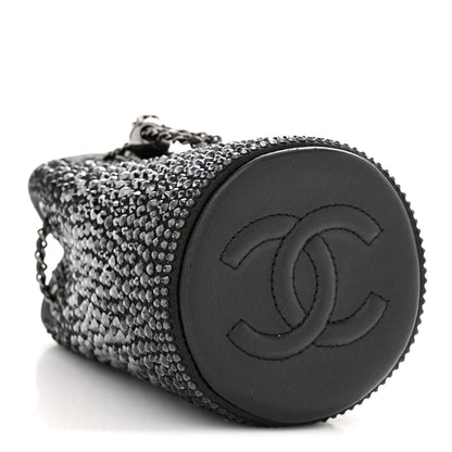 Strass Lambskin Mini Bucket Bag Black