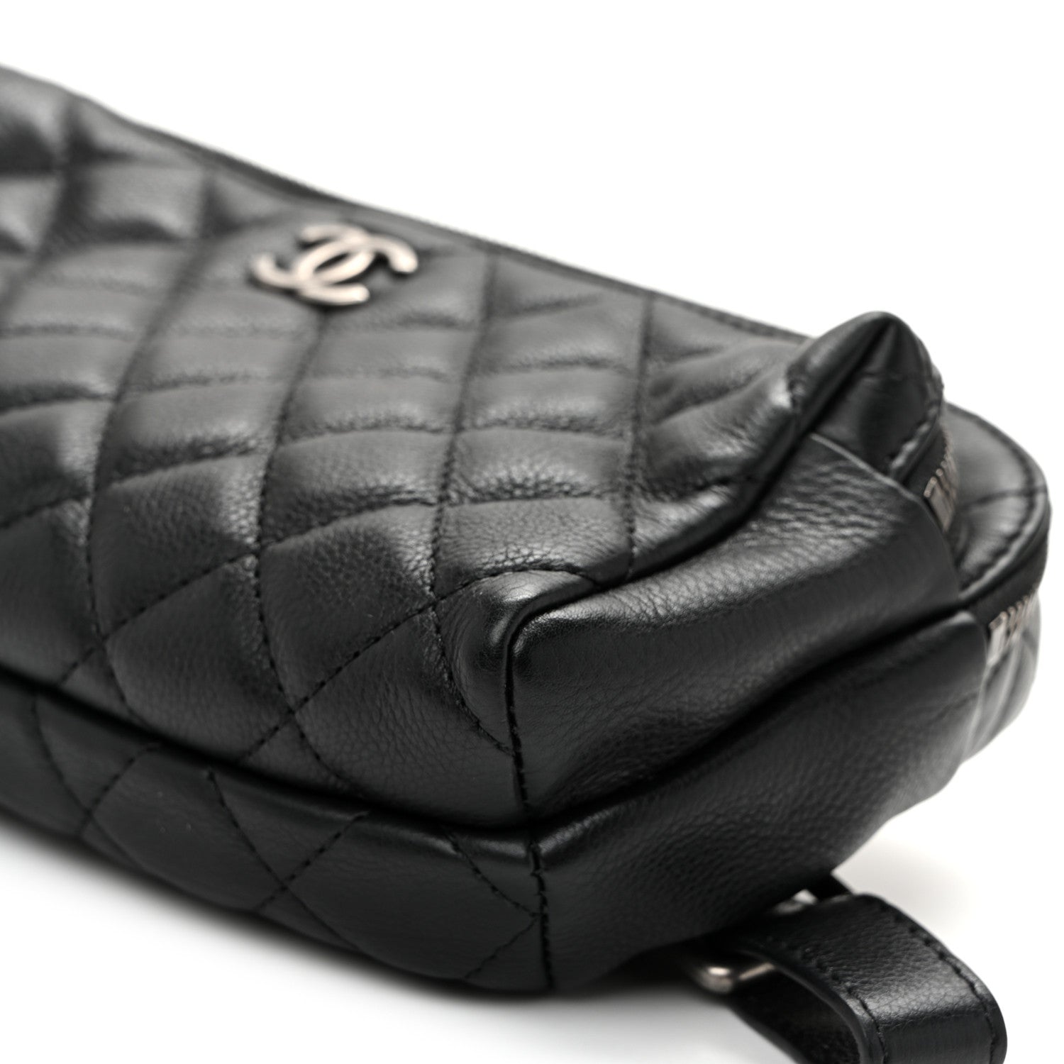 Calfskin Quilted Waist Bag Black
