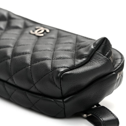 Calfskin Quilted Waist Bag Black
