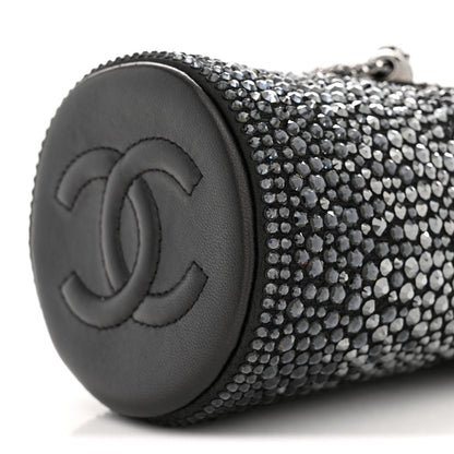 Strass Lambskin Mini Bucket Bag Black