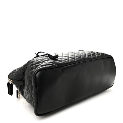 Calfskin Quilted ES Giant Travel Bag Black