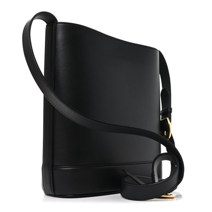 Arabella Calfskin Horsebit 73 Medium Bucket Bag Black