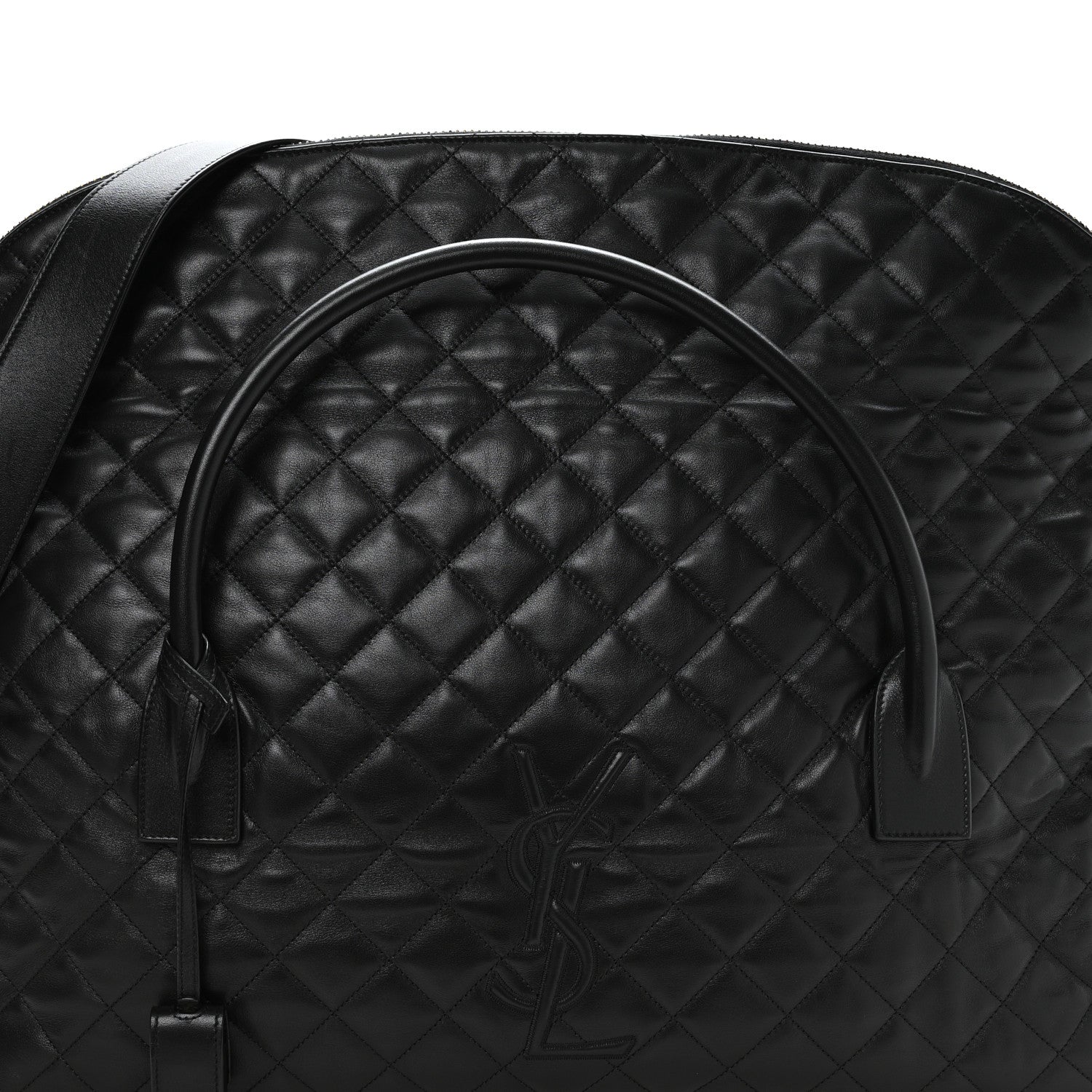 Calfskin Quilted ES Giant Travel Bag Black