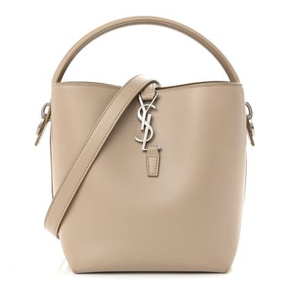 Shiny Calfskin Le 37 Small Bucket Bag Sea Salt