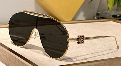 New Season LOEWE Spoiler aviator mask glasses in metal 40111U ✨