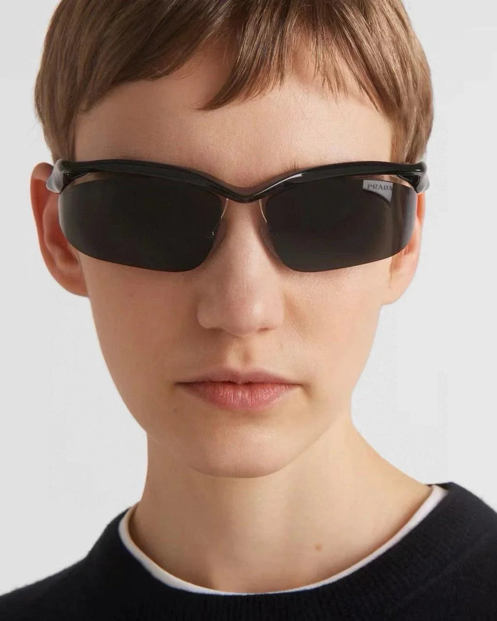 PRADA PR A25S (1AB5S0)- BLACK-PEACH-GREEN | SUNGLASSES Unisex  🟥