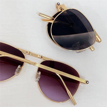MONTBLANC MB 0091S 002 54-16 145 - Folding Aviator ZEISS Lenses✨