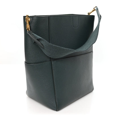 Soft Grained Calfskin Sangle Bucket Bag Amazone