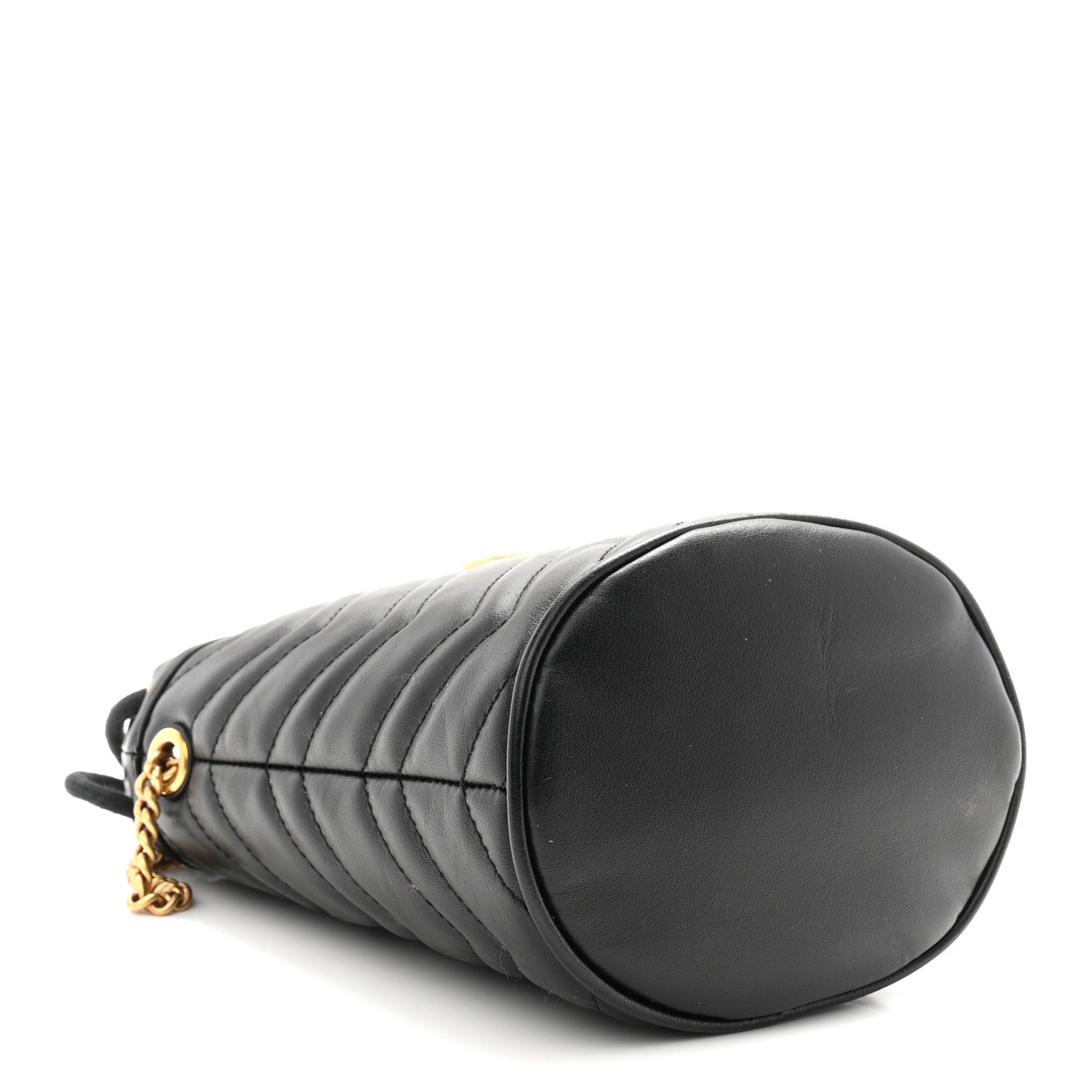 Calfskin Matelasse Mini GG Marmont 2.0 Bucket Bag Black