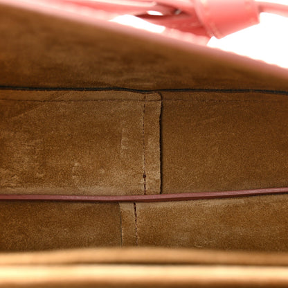 Calfskin Jacquard Mini Gate Dual Bag Peach Bloom