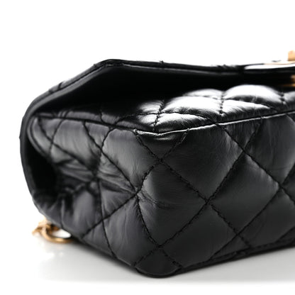 Aged Calfskin Quilted 2.55 Reissue Chain Waist Bag Black