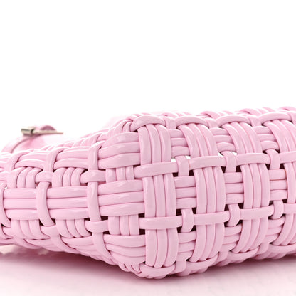Faux Calfskin Braided Varnished XXS Bistro Basket Candy Pink