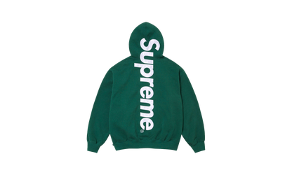 SATIN APPLIQUÉ HOODED SWEATSHIRT "FW24 - Green" SU530