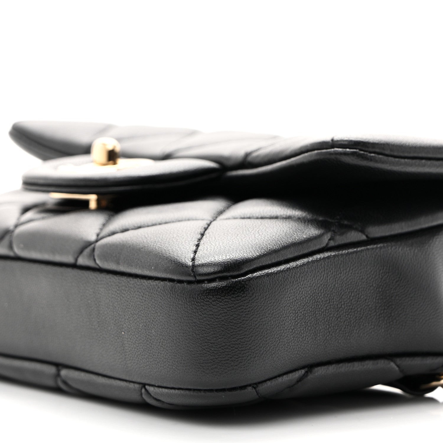 Lambskin Quilted Mini My Precious Waist Bag Black