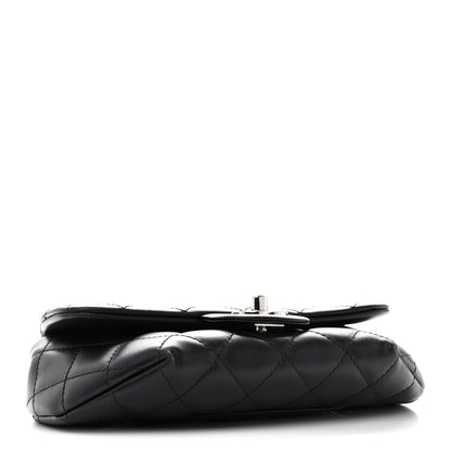 Calfskin Quilted CC Uniform Flap Belt Bag Black