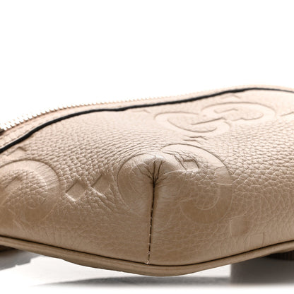 Piuma Calfskin Jumbo GG Embossed Small Belt Bag Good Taupe