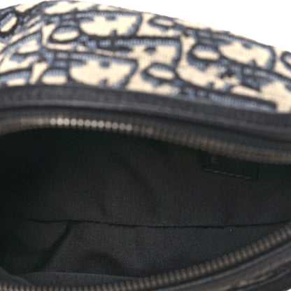 Grained Calfskin Oblique Scarab Sling Bag Blue Black