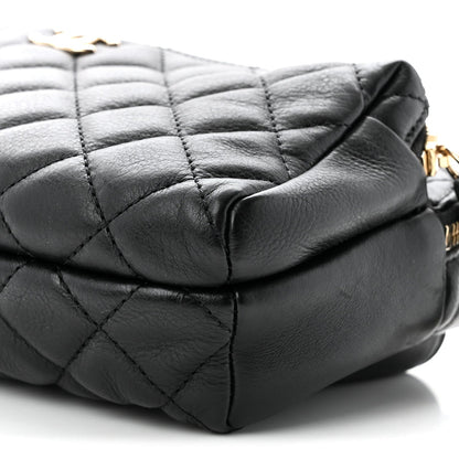 Calfskin Quilted Waist Bag Black