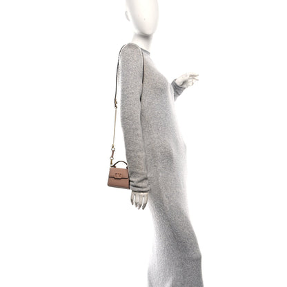 Calfskin Micro VSling Top Handle Bag Rose Cannelle