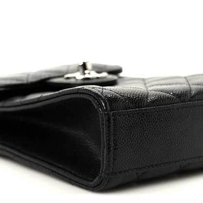 Caviar Quilted Classic Phone Holder Black