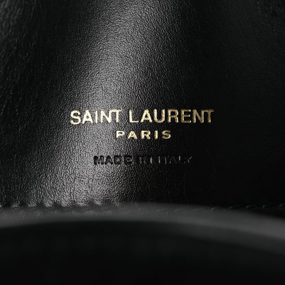 Smooth Shiny Calfskin Monogram Le 37 Small Bucket Bag Black