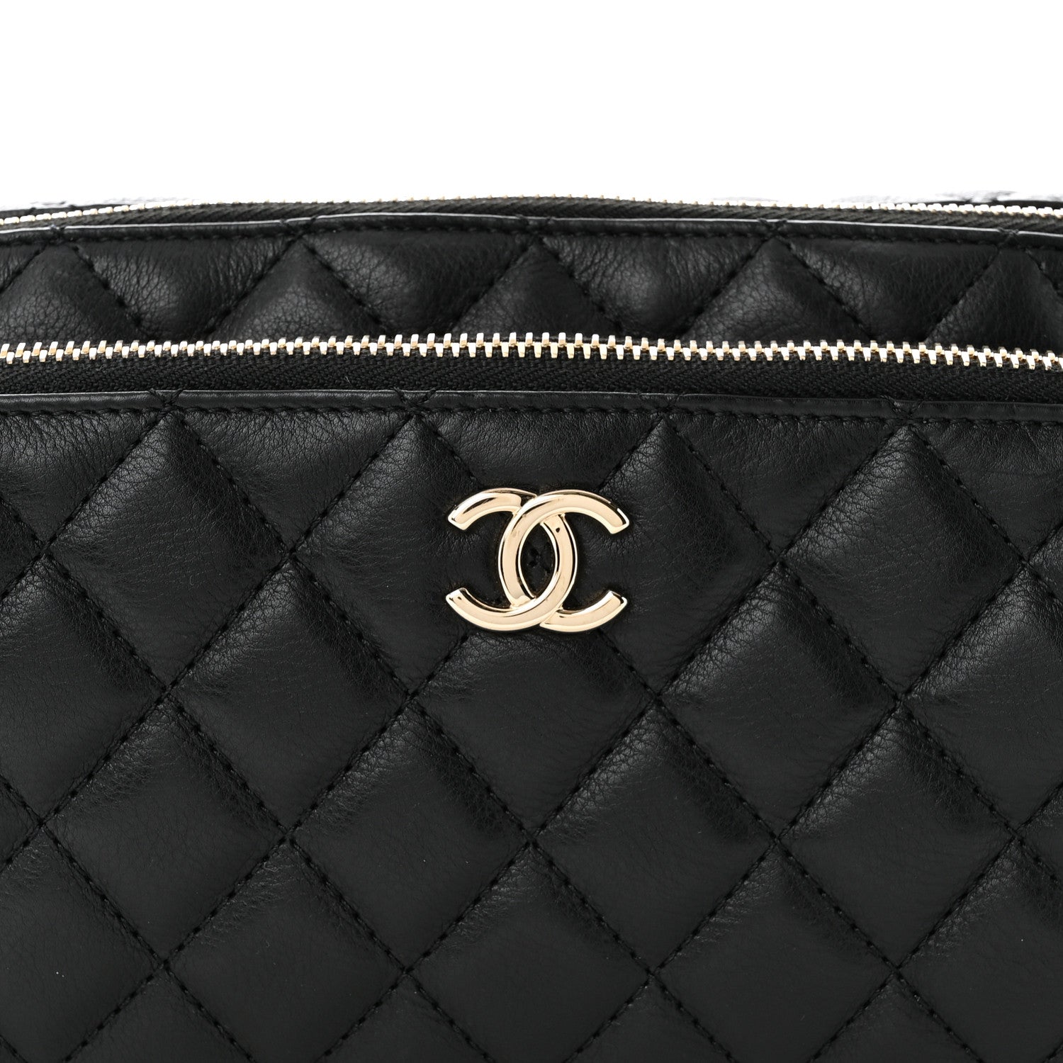 Calfskin Quilted Waist Bag Black