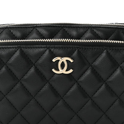 Calfskin Quilted Waist Bag Black