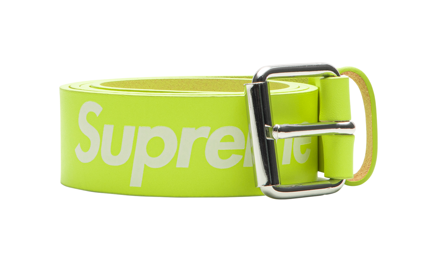 Supreme Repeat Leather Belt "Flourescent Yellow" SU23224