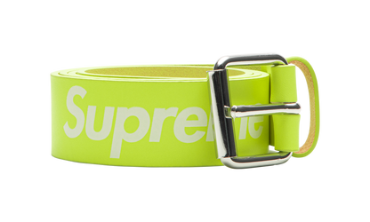 Supreme Repeat Leather Belt "Flourescent Yellow" SU23224