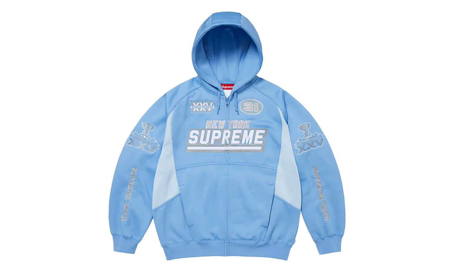 Football Zip Up Hooded Sweatshirt "FW25 - Light Blue" SU26735