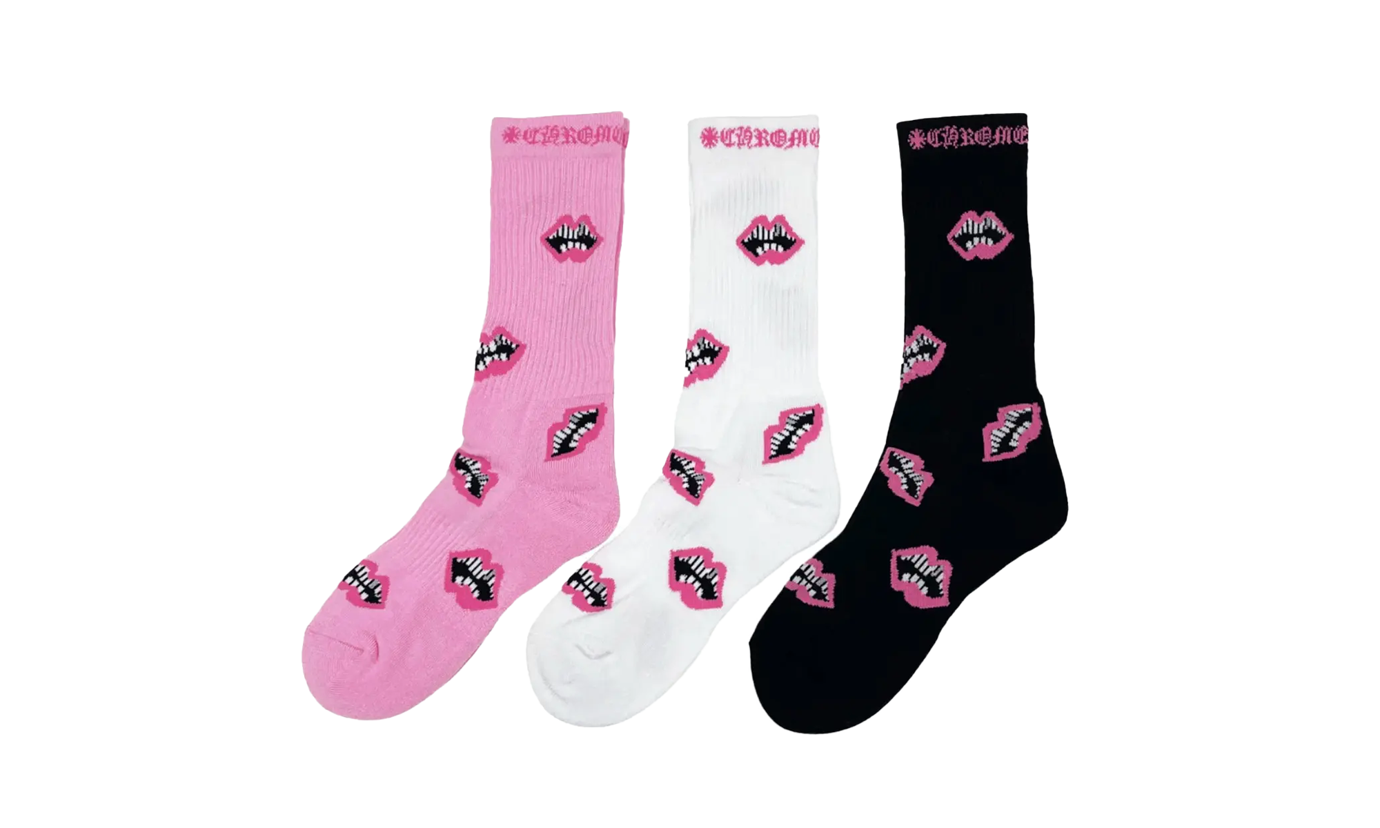 Chrome Hearts Matty Boy Chomper Socks "Pink / White / Black" CHRM0159