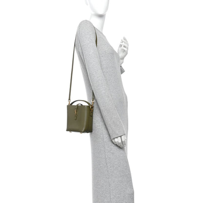 Shiny Calfskin Le 37 Mini Bucket Bag Strong Moss