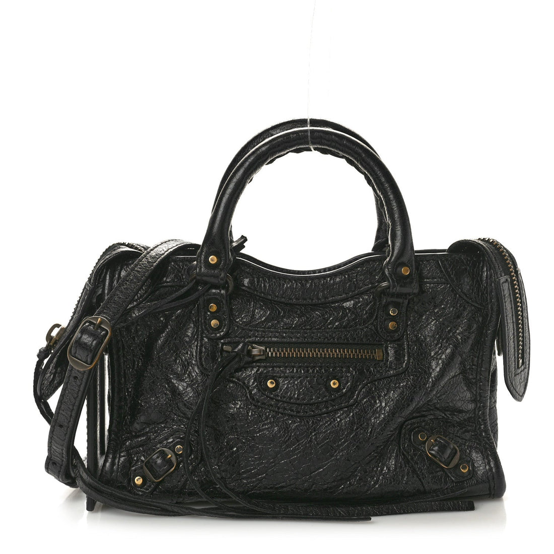 Agneau Classic Gold Hardware Nano City Black