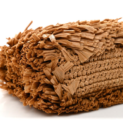 Raffia Fringe Nano Kelly Shopper Dark Beige