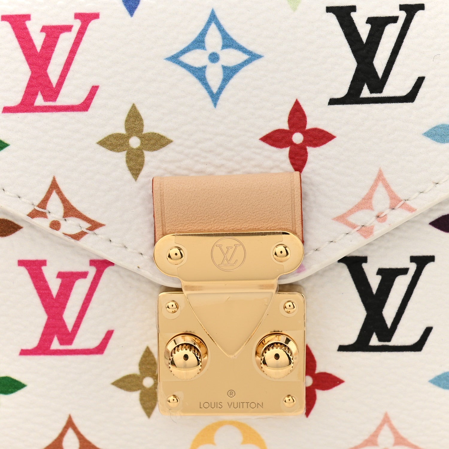 LV X TM Monogram Multicolor Pouch Metis Belt White White